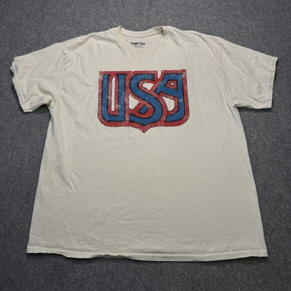 Women's Thrifted by LivyLu USA Retro‎ Graphic Patriotic American Tee Size XL - Picture 2 of 6